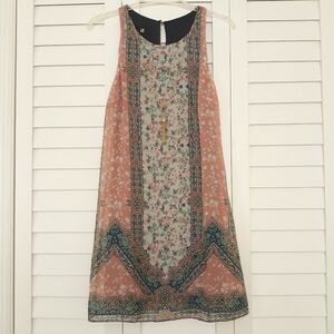 Iz Byer dress with floral and geometric designs